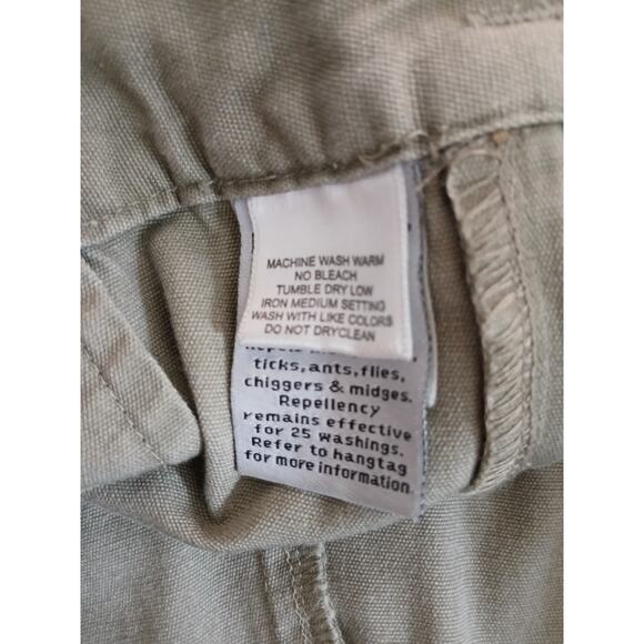 Buzz Off Insect Shield Repellent Apparel Exofficio Khaki Canvas Capri Pants 10 - Picture 10 of 13